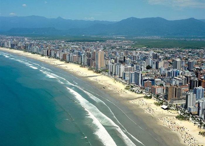 Apto Com Piscina E Churrasqueira Praia Grande  Bagian luar foto